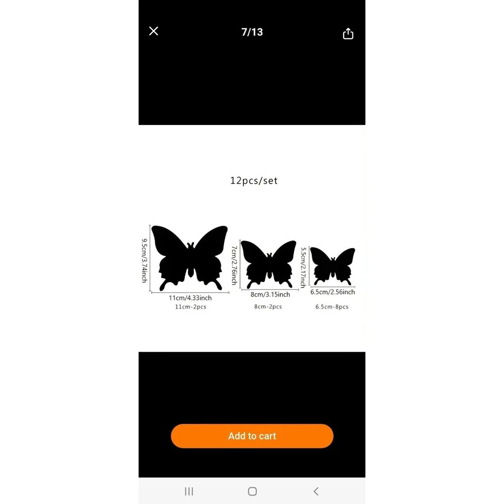12pcs 3D Mirror Butterfly Sticker, Wall Stickers, Wall Stickers Decal